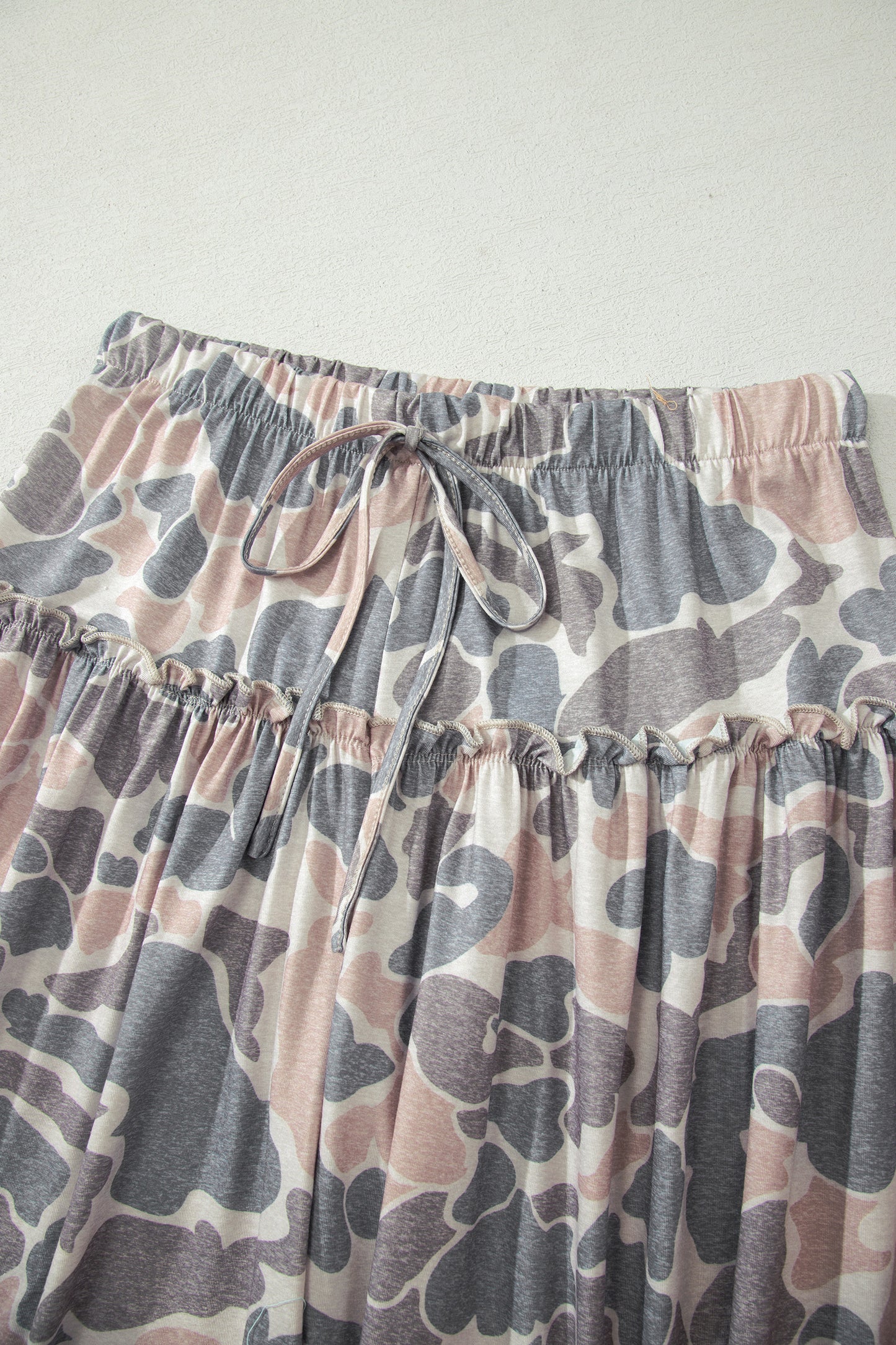 Multicolour Camo Print Wide Leg Casual Pants