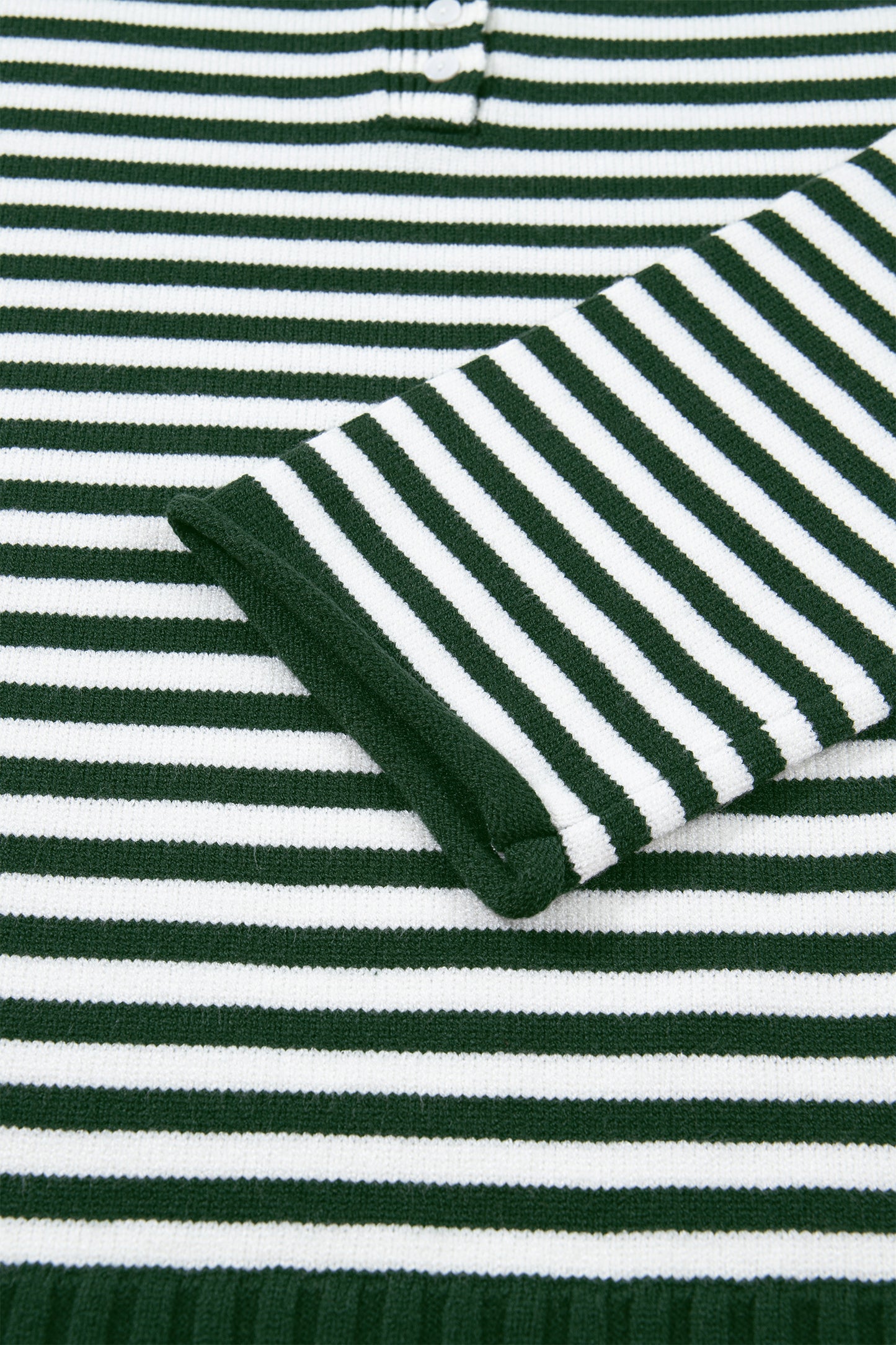 Pink Stripe Striped Button Placket Drop Shoulder Long Sleeve Sweater