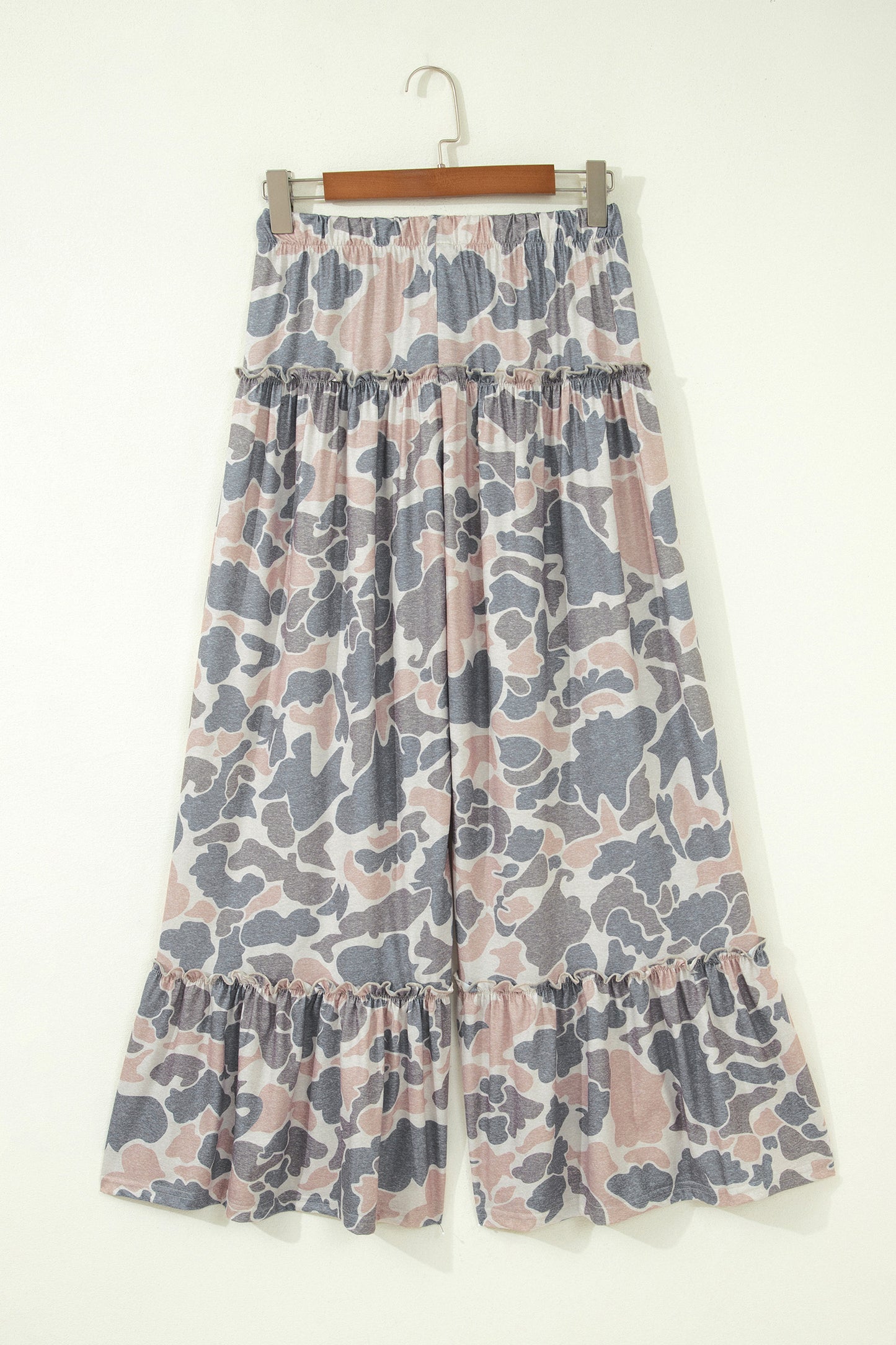 Multicolour Camo Print Wide Leg Casual Pants
