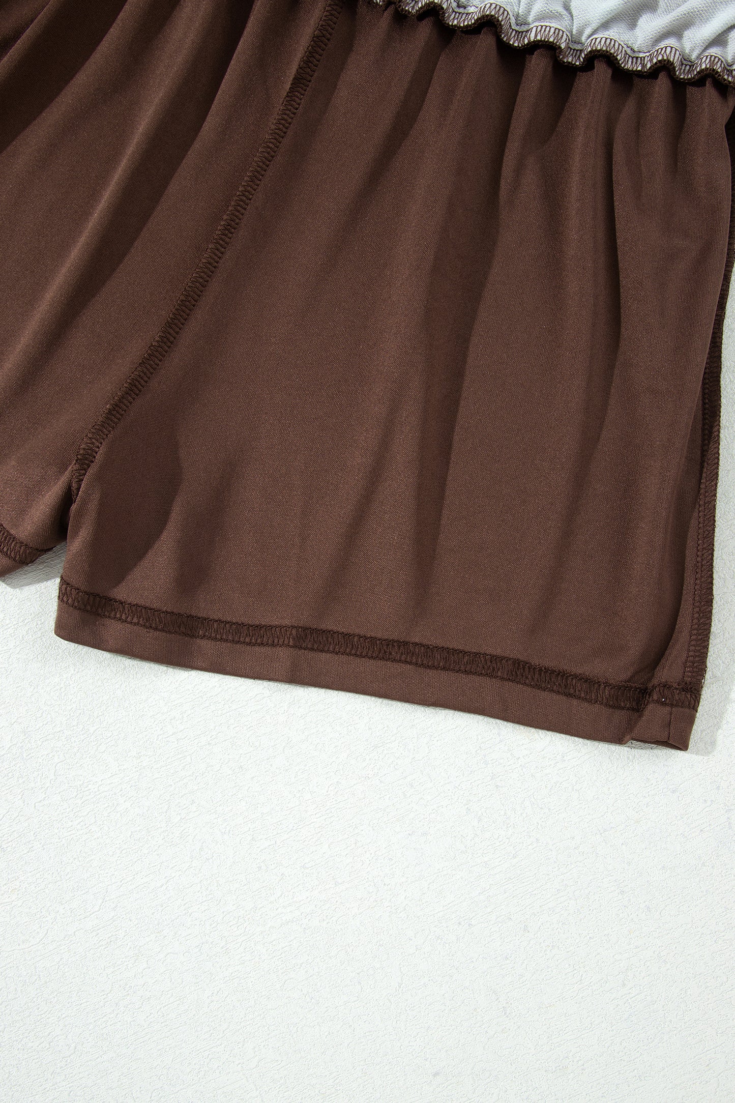 Brown Polka Dot Long Sleeve Pullover Embroidered Bow Detail 2pcs Skort Set