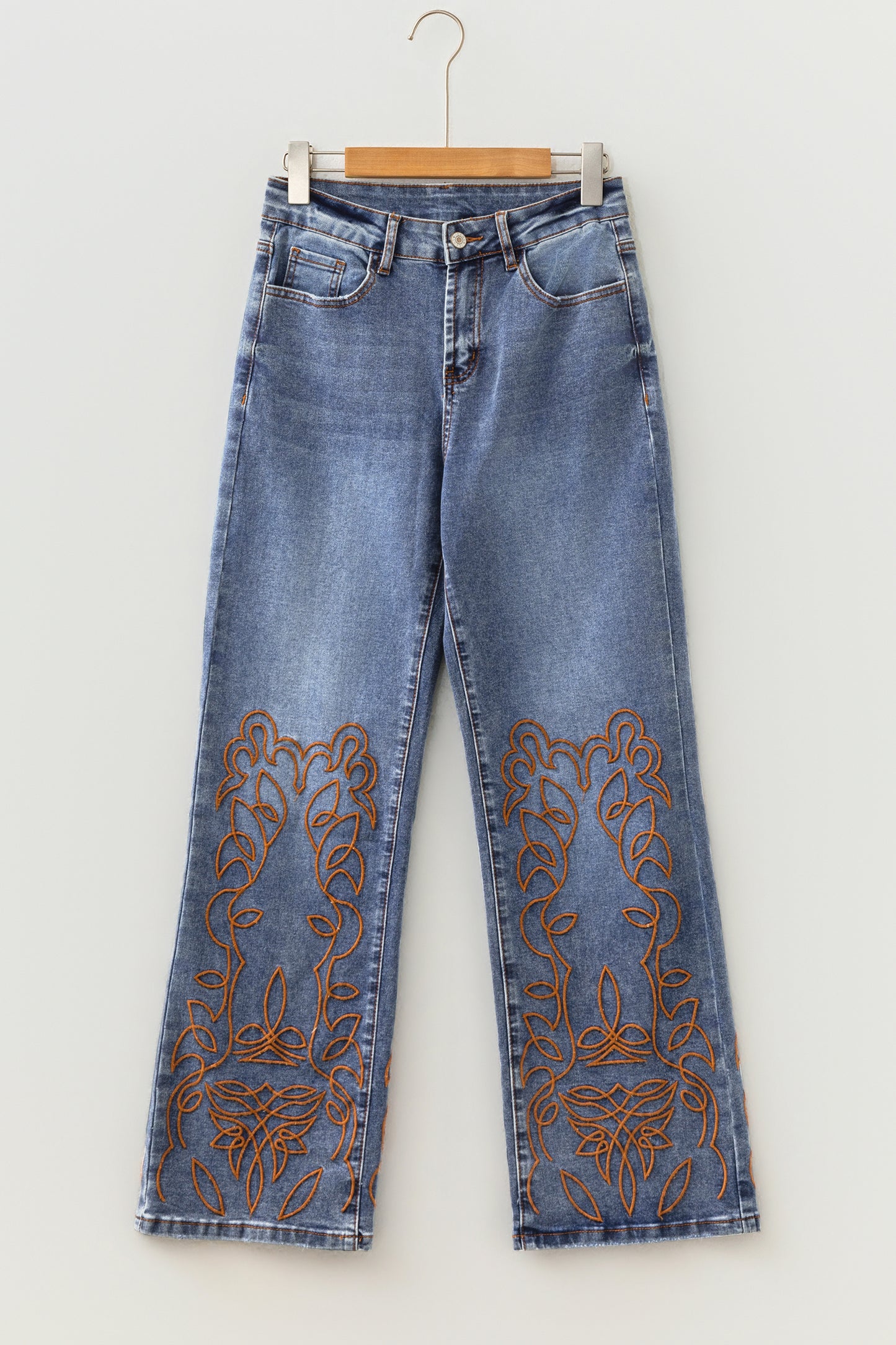 Ashleigh Blue Embroidered Flare Leg Jeans