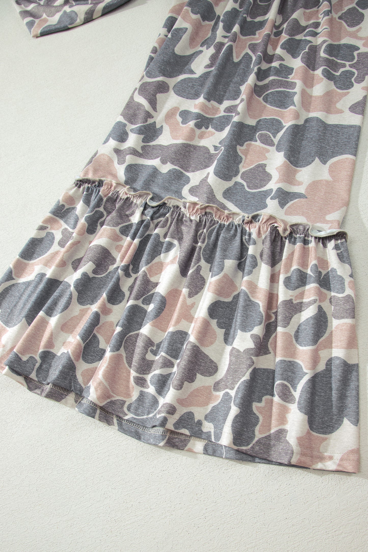 Multicolour Camo Print Wide Leg Casual Pants
